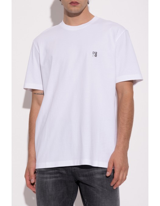 Tricou DSQUARED2, D2 Logo atasat, Alb - S74GD1594D20136100