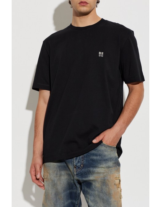 Tricou DSQUARED2, D2 Logo atasat, Negru - S74GD1594D20136900