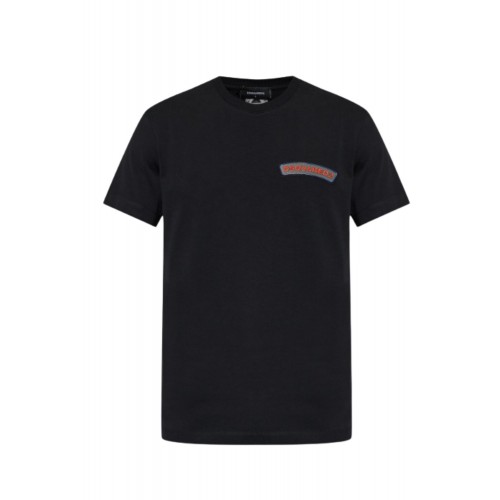 Tricou DSQUARED2, BLACK T-shirt with logo patch