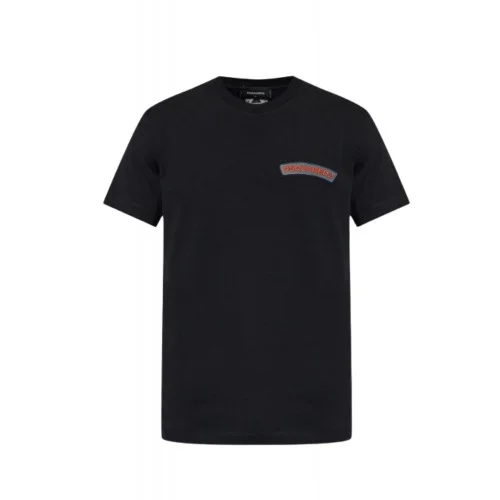 Tricou DSQUARED2, BLACK T-shirt with logo patch