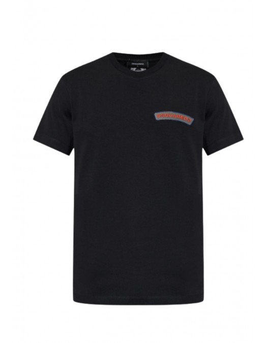 Tricou DSQUARED2, BLACK T-shirt with logo patch - S74GD1595D20106900