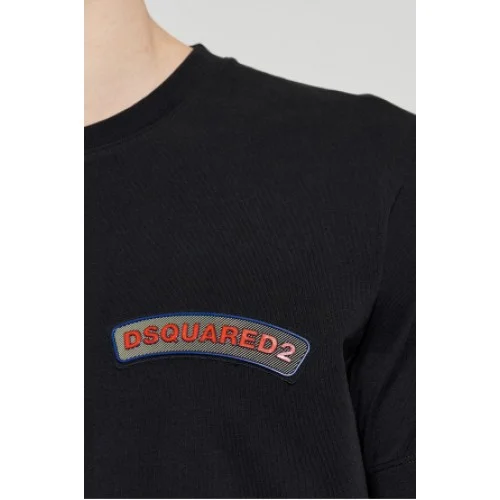Tricou DSQUARED2, BLACK T-shirt with logo patch