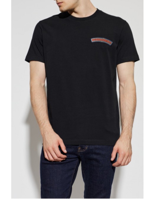 Tricou DSQUARED2, BLACK T-shirt with logo patch - S74GD1595D20106900