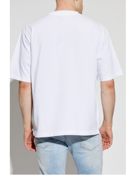 Tricou DSQUARED2, WHITE T-shirt with a logo-shaped patch - S74GD1605D20033100