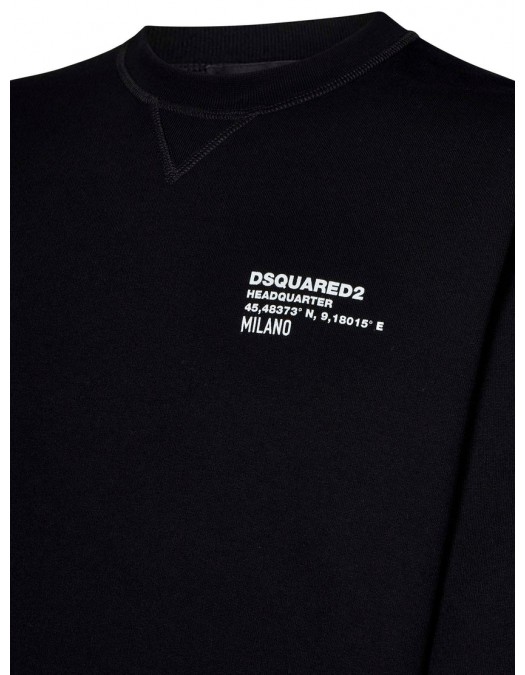 Bluza DSQUARED2, Cool Fit Crewneck, Text Print, Black - S74GU0839S25516900