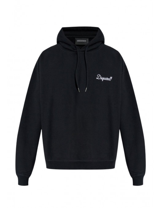 Hanorac DSQUARED2, Logo brodat alb, Negru - S74GU0929D25029900