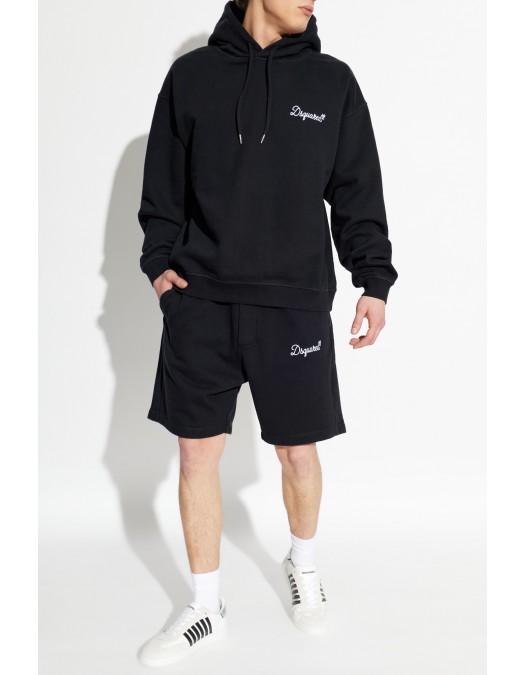 Hanorac DSQUARED2, Logo brodat alb, Negru - S74GU0929D25029900