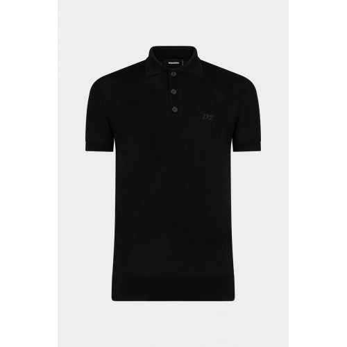 Tricou DSQUARED2, Knit Polo, Black Tricou DSQUARED2, Knit Polo, Black