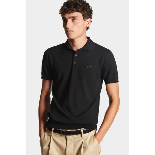 Tricou DSQUARED2, Knit Polo, Black Tricou DSQUARED2, Knit Polo, Black