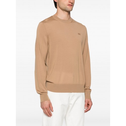 Pulover DSQUARED2, Wool, Classic Design, Beige Pulover DSQUARED2, Wool, Classic Design, Beige