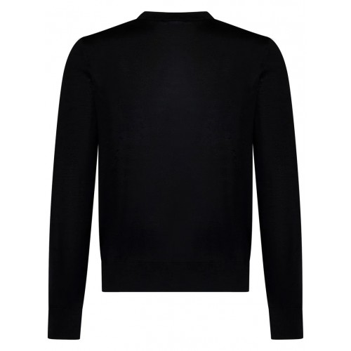 Pulover DSQUARED2, Wool, Logo Insert, Black Pulover DSQUARED2, Wool, Logo Insert, Black