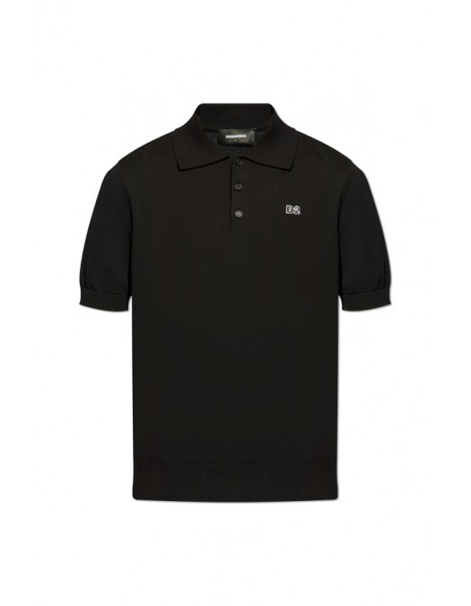 Tricou DSQUARED2, Polo Design, Logo Insert, Black - S74HA1452D13018109