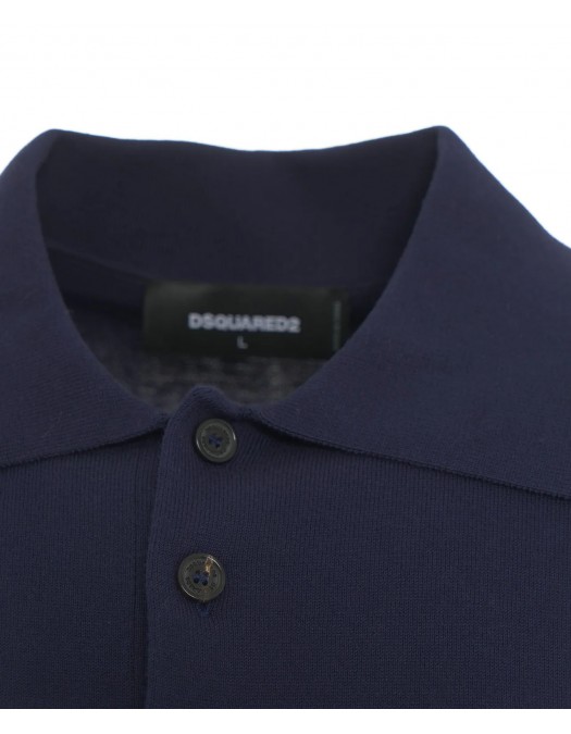 Tricou DSQUARED2, Polo Design, Logo Insert, Navy Blue - S74HA1452D13018900