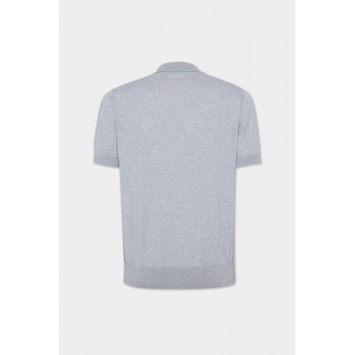 TRICOU DSQUARED2 Knit Polo, Bumbac, Gri, Regular Fit TRICOU DSQUARED2 Knit Polo, Bumbac, Gri, Regular Fit