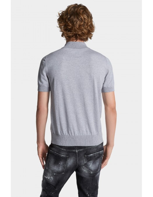 TRICOU DSQUARED2 Knit Polo, Bumbac, Gri - S74HA1452D13018856 TRICOU DSQUARED2 Knit Polo, Bumbac, Gri - S74HA1452D13018856