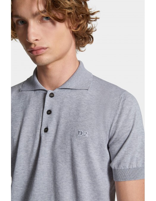 TRICOU DSQUARED2 Knit Polo, Bumbac, Gri - S74HA1452D13018856 TRICOU DSQUARED2 Knit Polo, Bumbac, Gri - S74HA1452D13018856