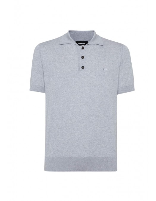 TRICOU DSQUARED2 Knit Polo, Bumbac, Gri - S74HA1452D13018856 TRICOU DSQUARED2 Knit Polo, Bumbac, Gri - S74HA1452D13018856