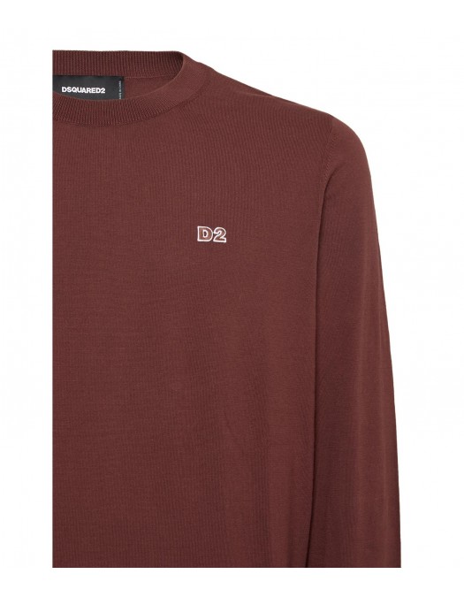 Pulover DSQUARED2, Crewneck, Classic Design, Brown - S74HA1486D13018144