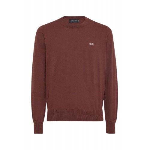 Pulover DSQUARED2, Crewneck, Classic Design, Brown Pulover DSQUARED2, Crewneck, Classic Design, Brown