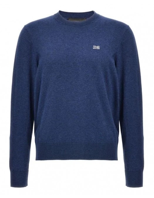 Pulover DSQUARED2, Wool, Crewneck, Classic Design, Blue - S74HA1486D13018469