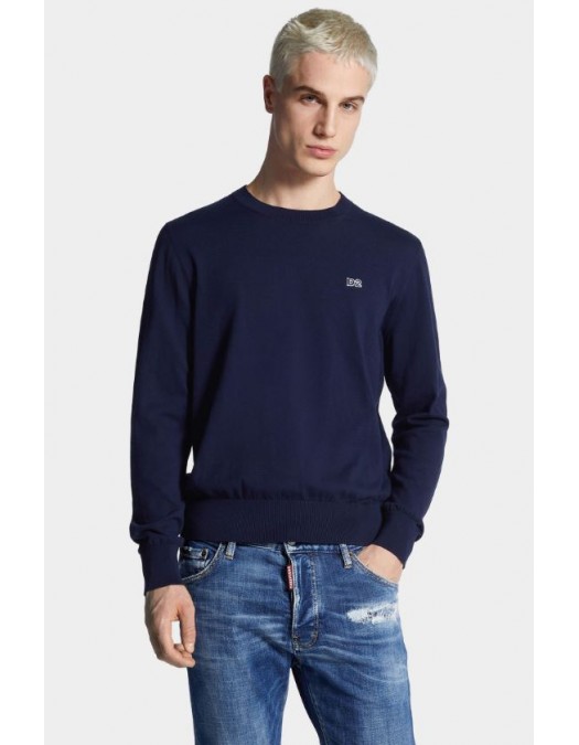 Pulover DSQUARED2, Crewneck, Classic Design, Bleumarin - S74HA1486D13018477