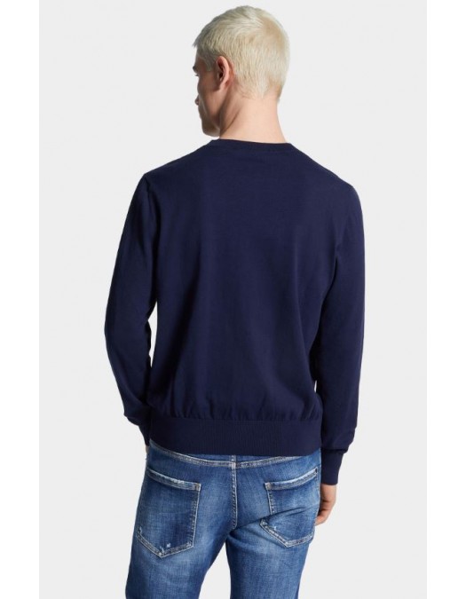 Pulover DSQUARED2, Crewneck, Classic Design, Bleumarin - S74HA1486D13018477