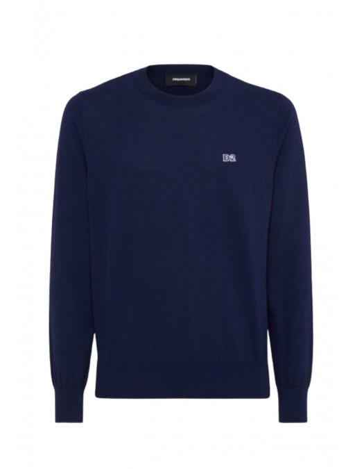 Pulover DSQUARED2, Crewneck, Classic Design, Bleumarin - S74HA1486D13018477