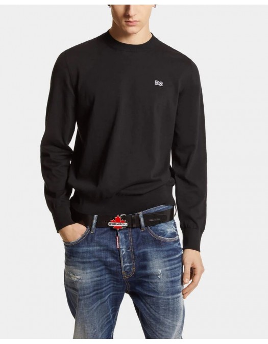 Pulover DSQUARED2, Crewneck, Classic Design, Black - S74HA1486D13018900