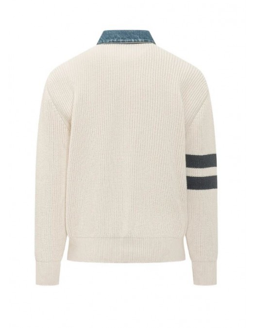 Cardigan DSQUARED2, Duo, Denim, Alb - S74HA1591D13185961