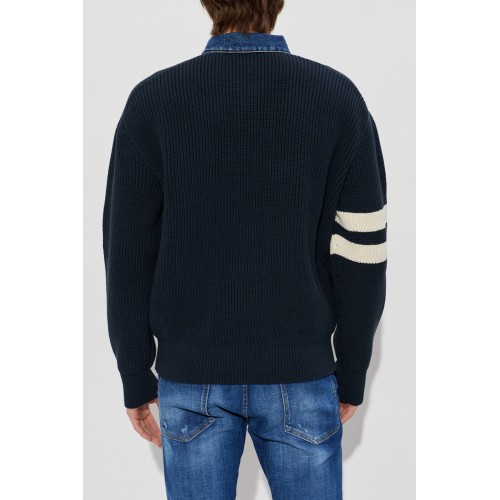 Cardigan DSQUARED2, Duo, Denim, Dark Blue