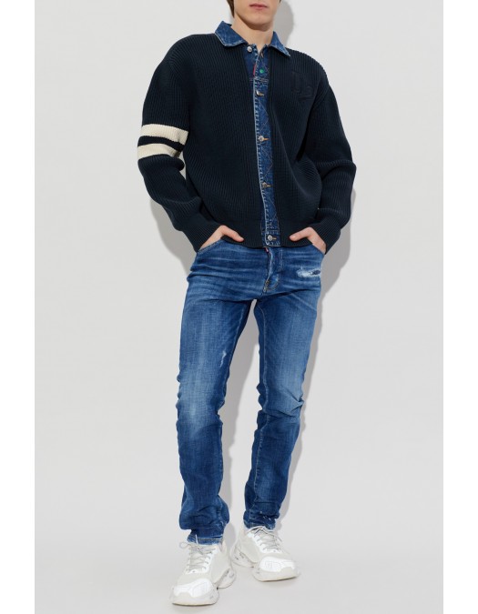 Cardigan DSQUARED2, Duo, Denim, Dark Blue - S74HA1591D13185962