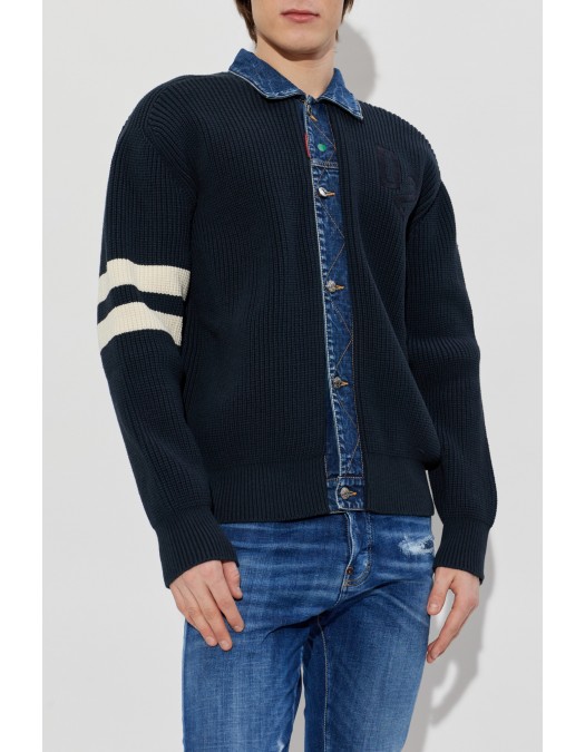 Cardigan DSQUARED2, Duo, Denim, Dark Blue - S74HA1591D13185962