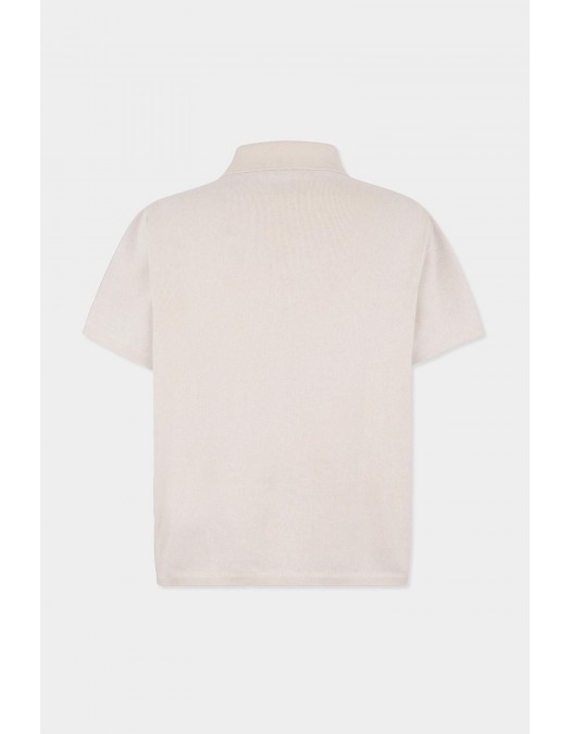 Tricou DSQUARED2, Monogram Knit Polo, Alb - S74HA1607D13193961