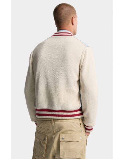 Jacheta DSQUARED2 Monogram Zipped Kaban, Alb - S74HA1622D13191961