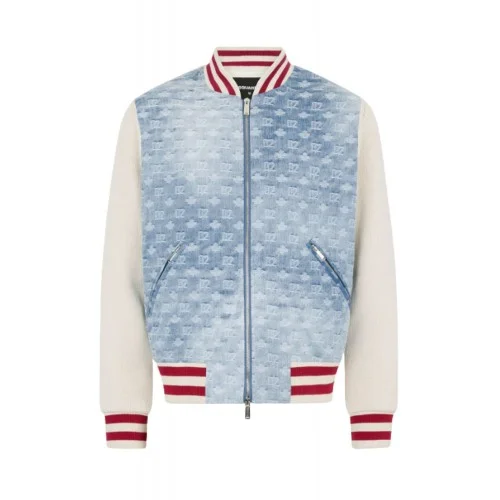 Jacheta DSQUARED2 Monogram Zipped Kaban, Alb