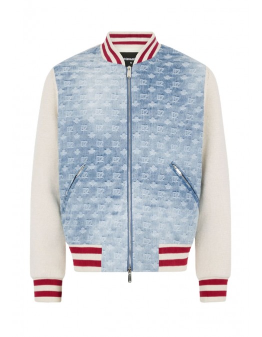 Jacheta DSQUARED2 Monogram Zipped Kaban, Alb - S74HA1622D13191961