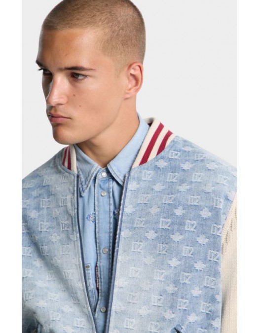 Jacheta DSQUARED2 Monogram Zipped Kaban, Alb - S74HA1622D13191961