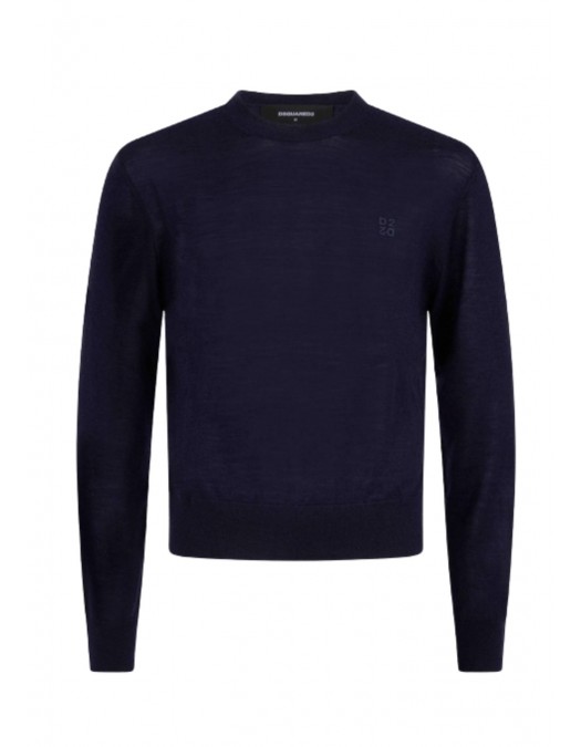 Pulover DSQUARED2, Knit Crewneck, Blue - S74HA1626D13205477