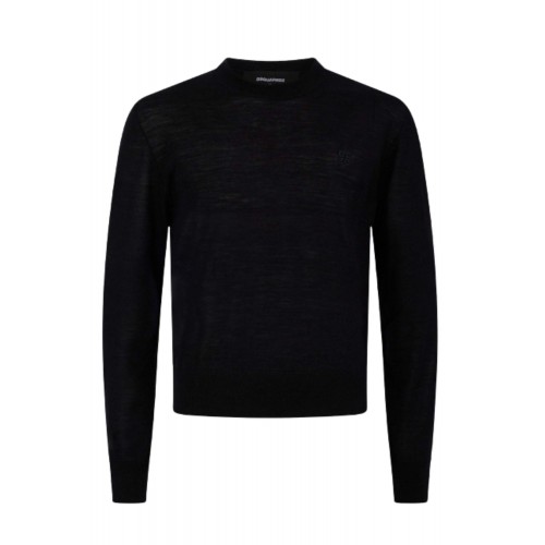 Pulover DSQUARED2, Knit Crewneck, Black