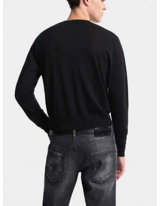 Pulover DSQUARED2, Knit Crewneck, Black - S74HA1626D13205900