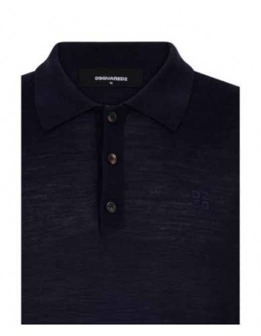 Tricou DSQUARED2, Wool Jersey Stitch, Navy Blue - S74HA1628D13205477