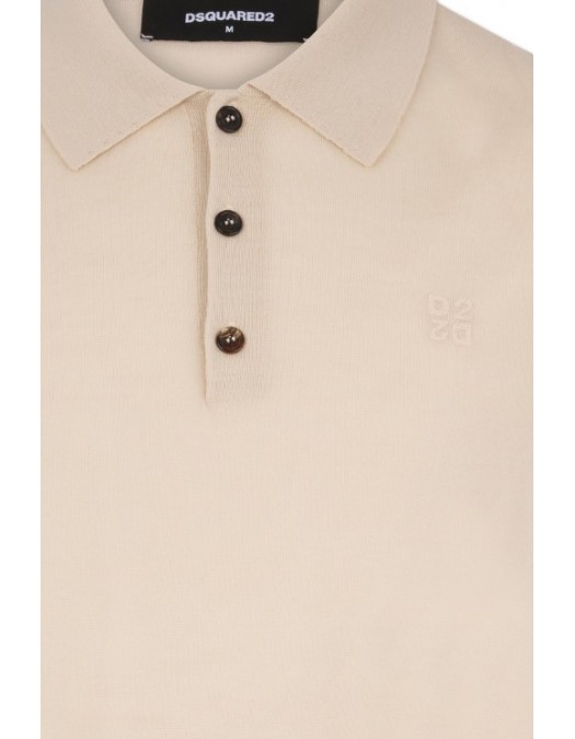 Tricou DSQUARED2, Wool Jersey Stitch, Navy Bej - S74HA1628D13205736