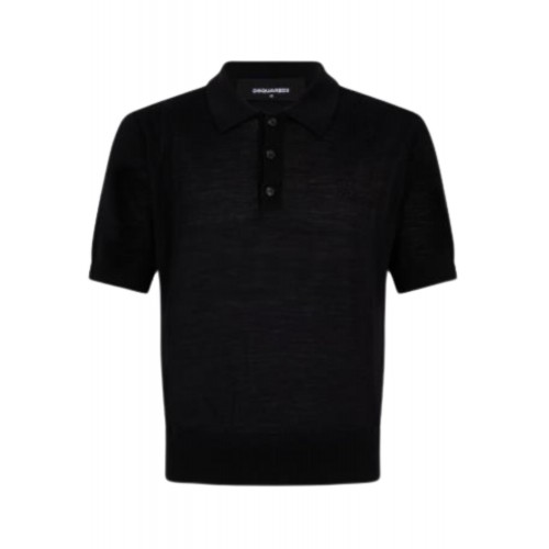 Tricou DSQUARED2, Wool Jersey Stitch, Black