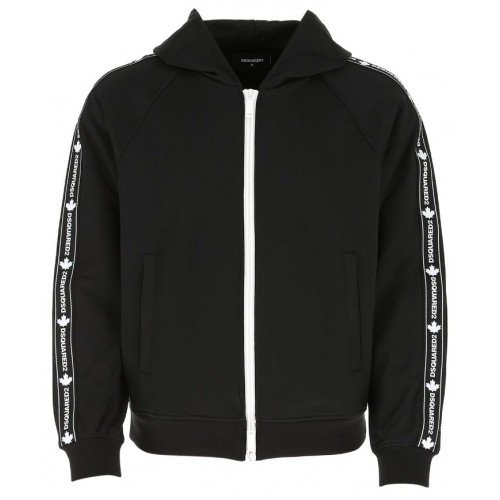 Hanorac DSQUARED2, Fermoar alb, Logo atasat