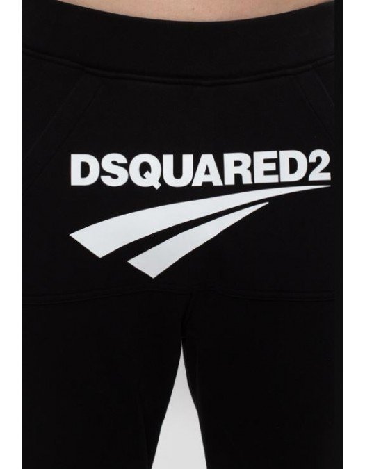 Pantalon Dsquared2, Imprimeu Alb, NEGRU - S74KB0474900