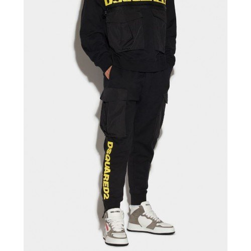 Pantaloni DSQUARED2, Cipro Cargo Pants, Negru