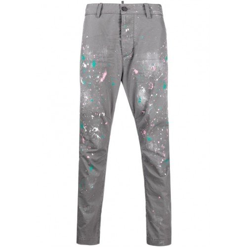 Pantaloni DSQUARED2, Pinky Splash Chino Pants, Gri