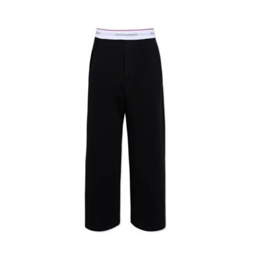 Pantaloni DSQUARED2, cotton joggers, Negru