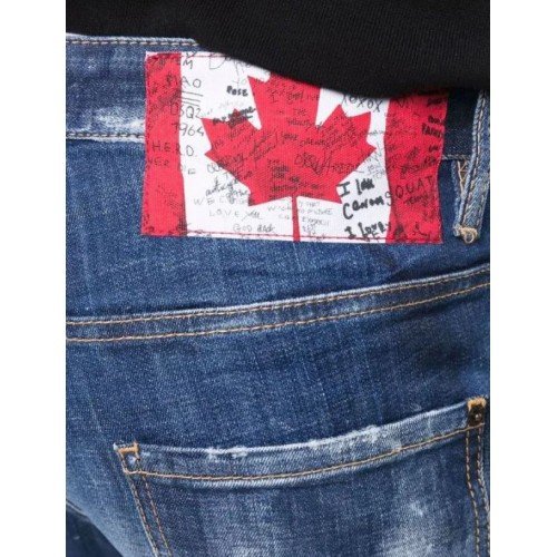 BLUGI  DSQUARED2, Mid-rise bleached Skater, Blue