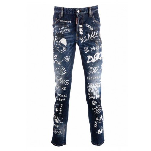 BLUGI  DSQUARED2, Dark Graffiti Wash Skater